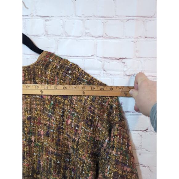 Boho Artisanal Boucle Wool Blend Kimono Coat Jacket Tweed Textured Sweater - Picture 11 of 12